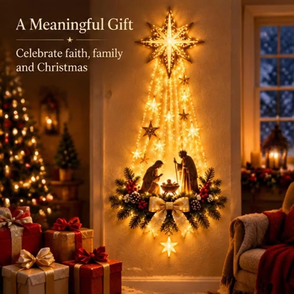 Lighting Decoration Ideas - Decorazione da parete a tema natalizio