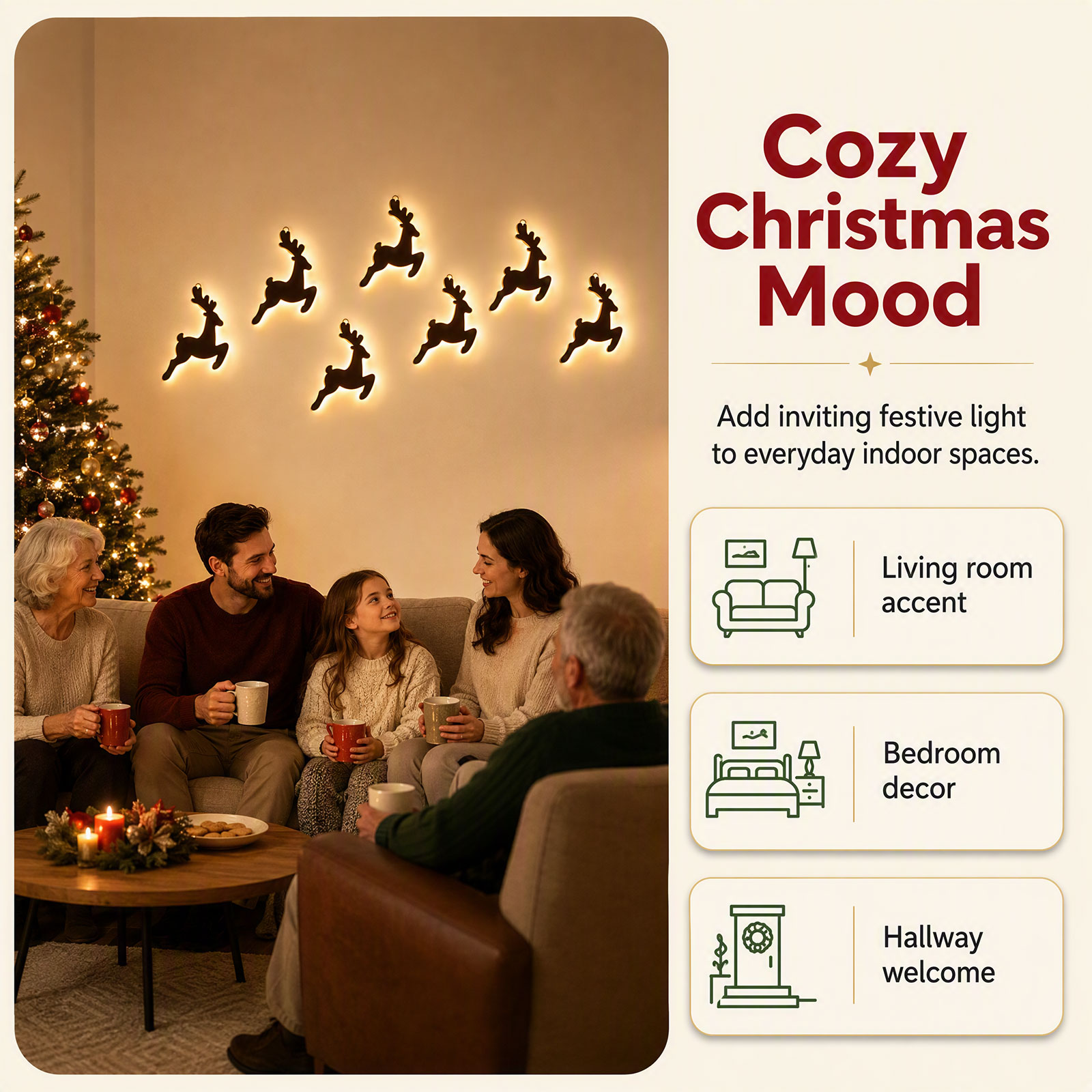 7 pezzi di decorazioni nataliz - Lighting Christmas Decor recensione e prezzo