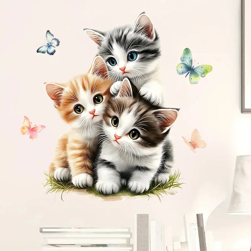 Tre gatti con adesivi a farfal - Lighting Mcqueen Bedroom Decor recensione e prezzo